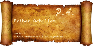 Priher Achilles névjegykártya